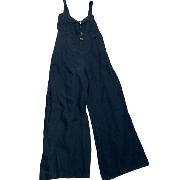 Faithfull The Brand's Scout Jumpsuit Linen Smocked Back Size XS - Picture 2 of 10